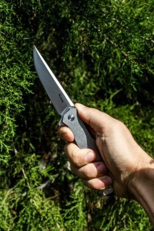 Нож складной Ruike P108-SF серебряный/синий (Вскрытая, поврежденная упаковка)