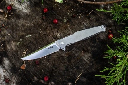 Нож складной Ruike P108-SF серебряный/синий (Вскрытая, поврежденная упаковка)