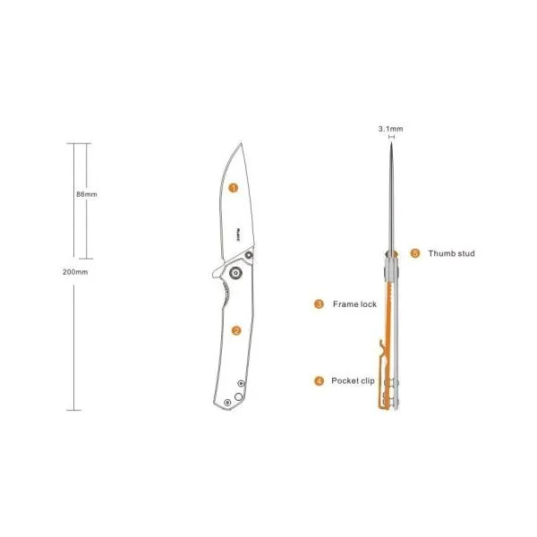 Уцененный товар Нож Ruike P801 серебряно-синий, P801-SF(Поврежденная упаковка)