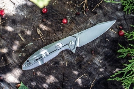 Нож складной Ruike P128-SF серый (Вскрытая, поврежден. упаковка)